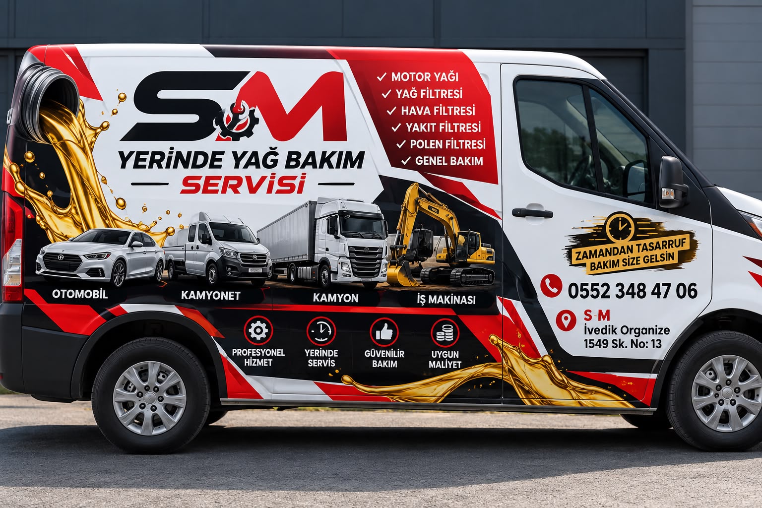 S&M Yerinde Yağ Bakım Servisi mobil servis aracı